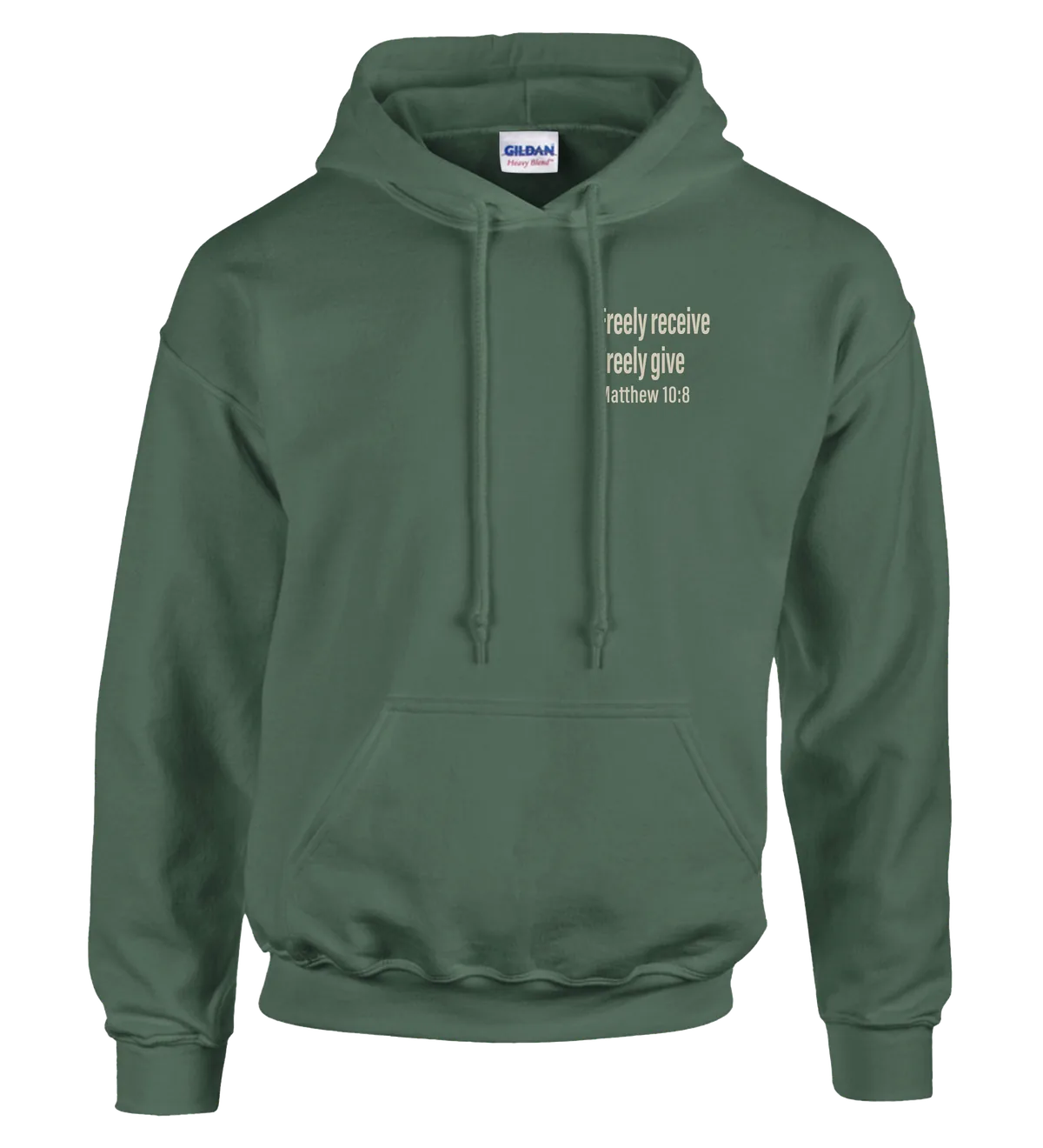 Freely Receive Freely Give | Hoodie — military green front