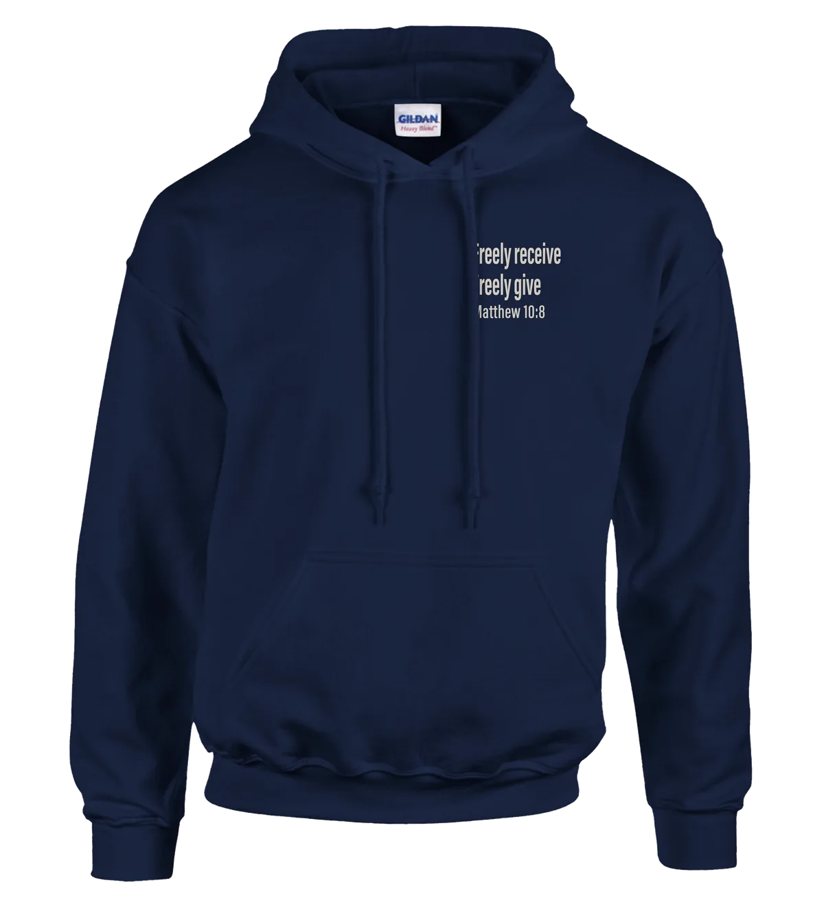 Freely Receive Freely Give | Hoodie — navy front