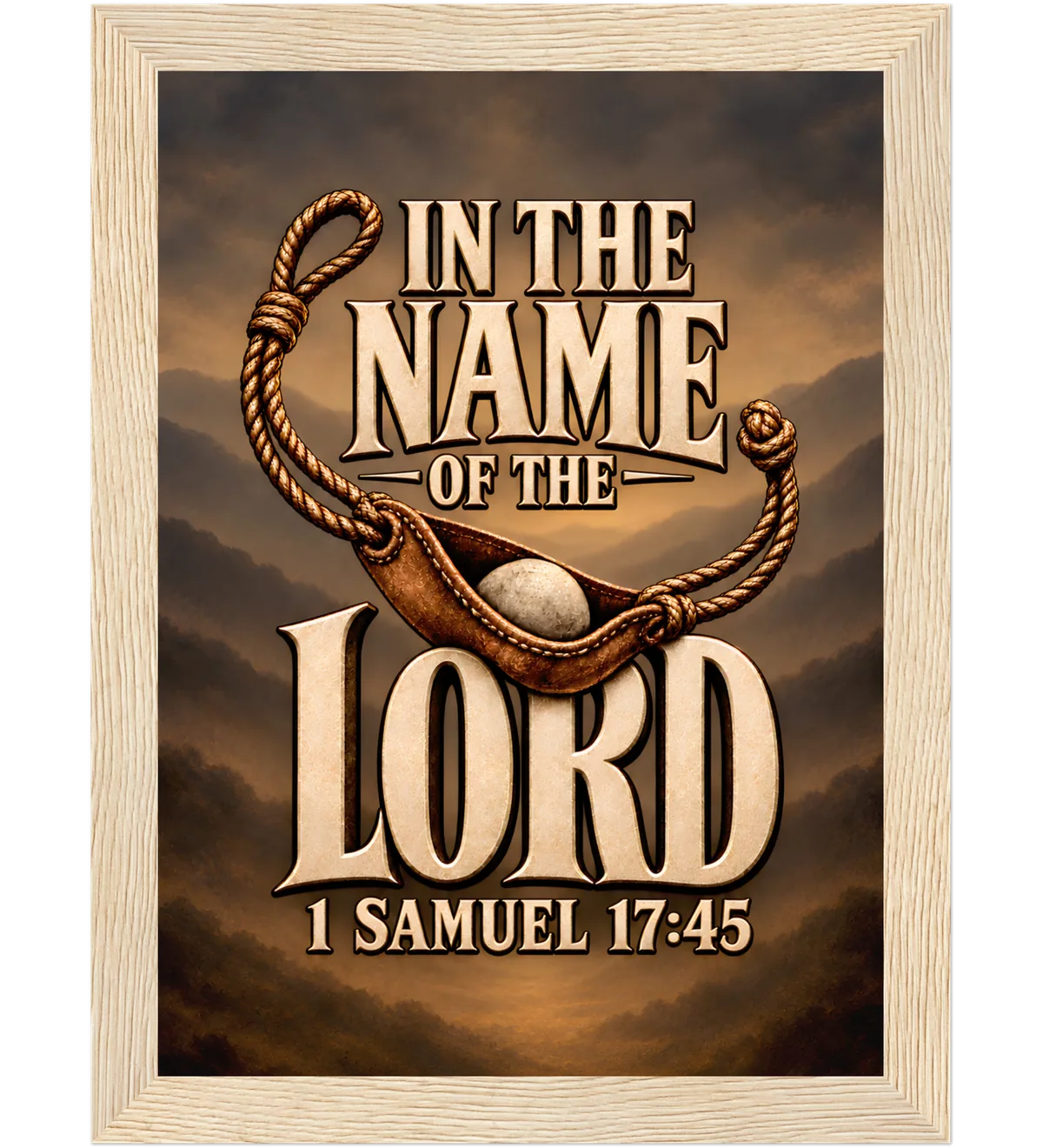 In the name of the LORD – Framed poster – 13×18 cm – natural wood