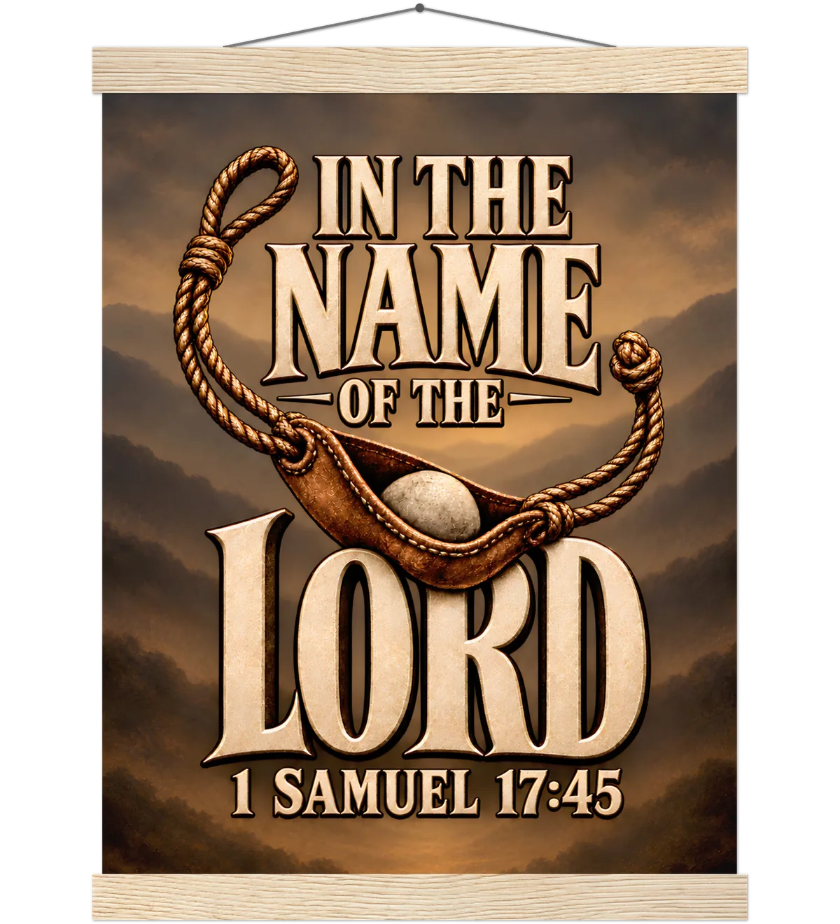 In the name of the LORD – Poster with hanger – 30×40 cm – natural wood