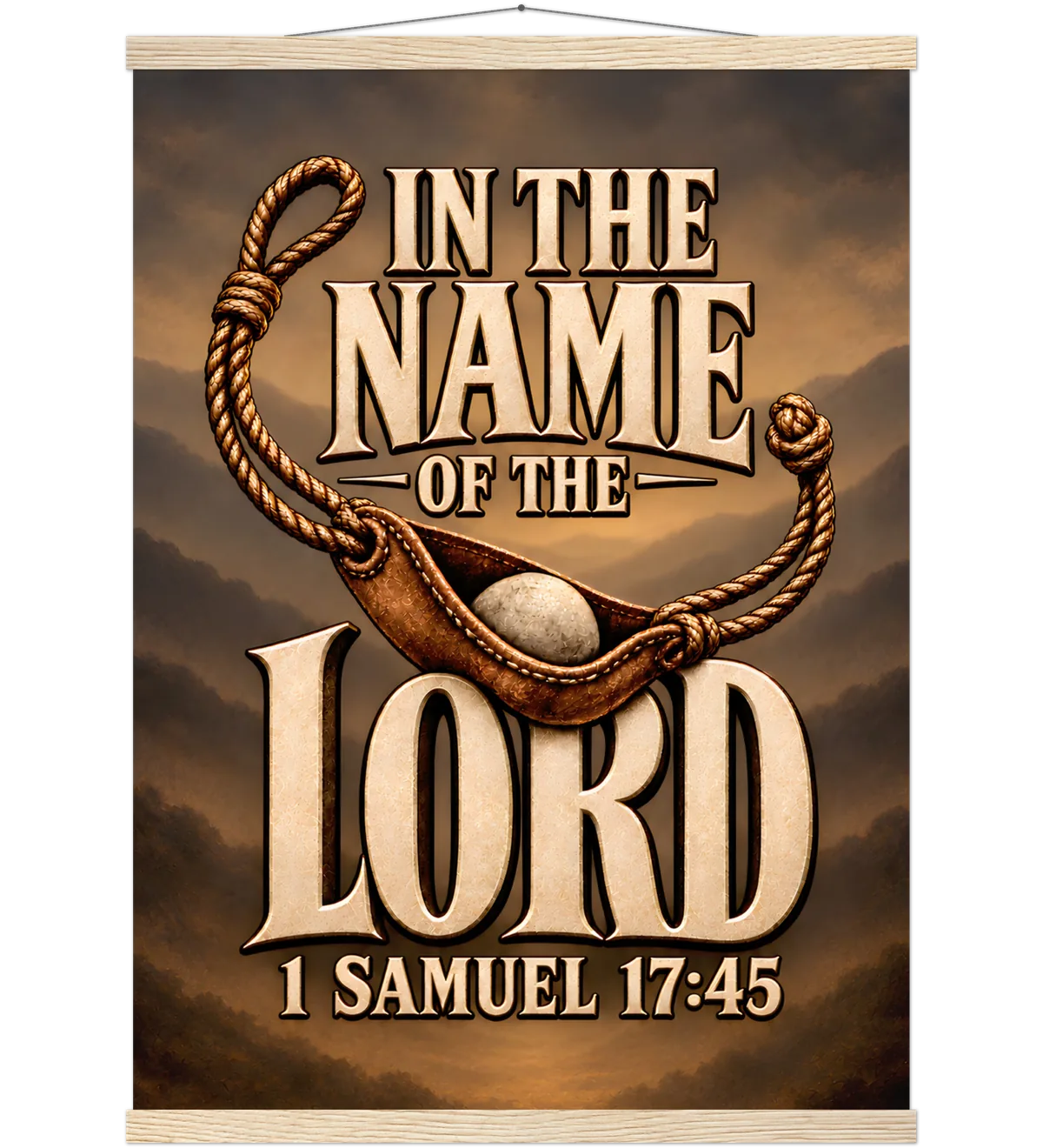 In the name of the LORD – Poster with hanger – 50×70 cm – natural wood