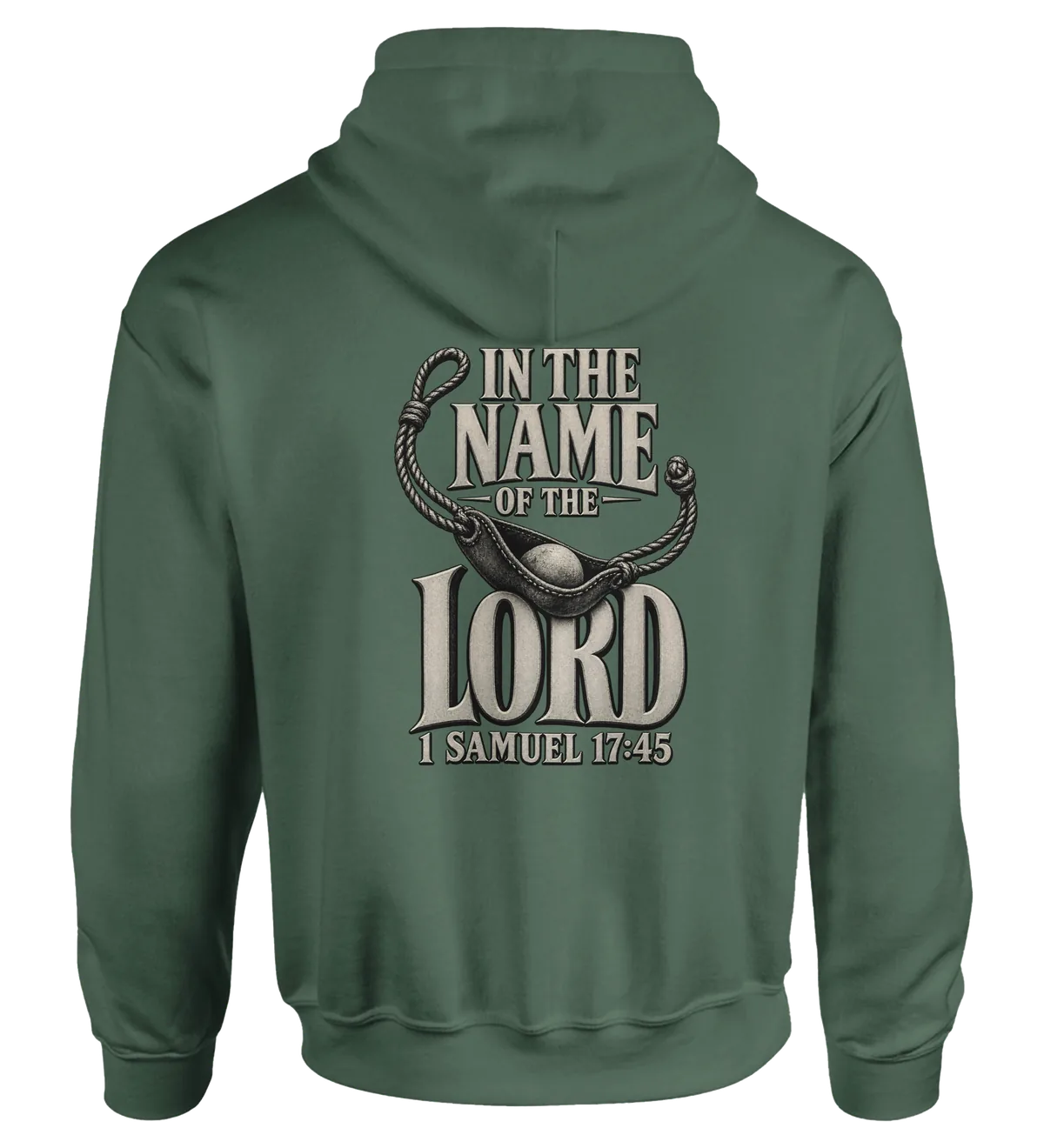 In the name of the LORD | Hoodie — military green back