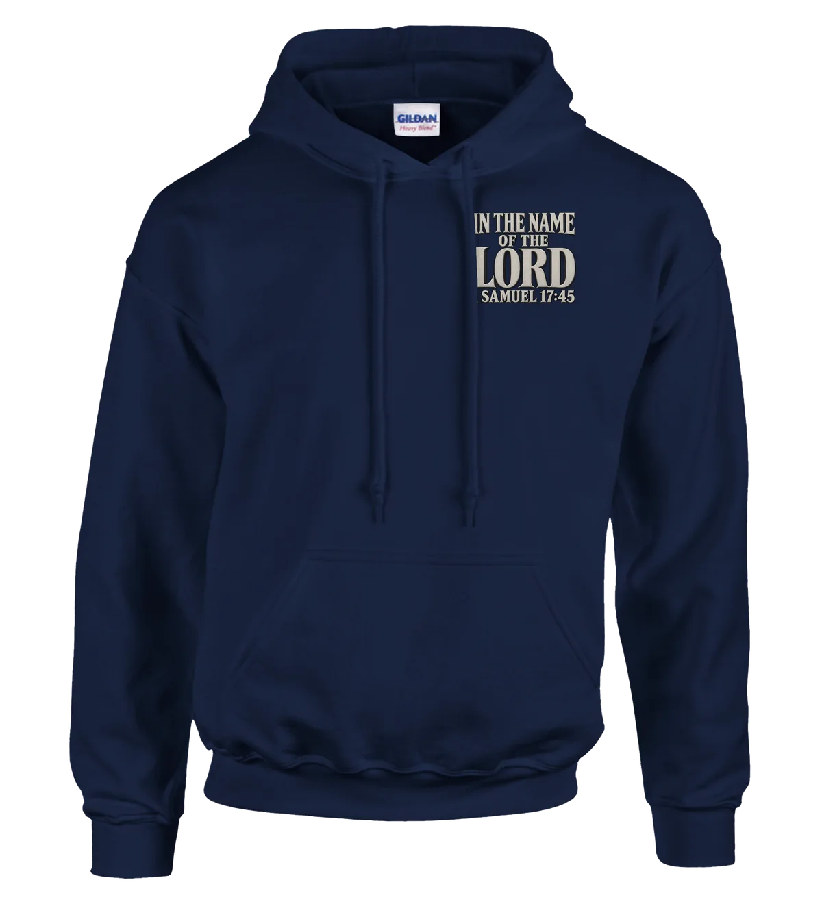 In the name of the LORD | Hoodie — navy front