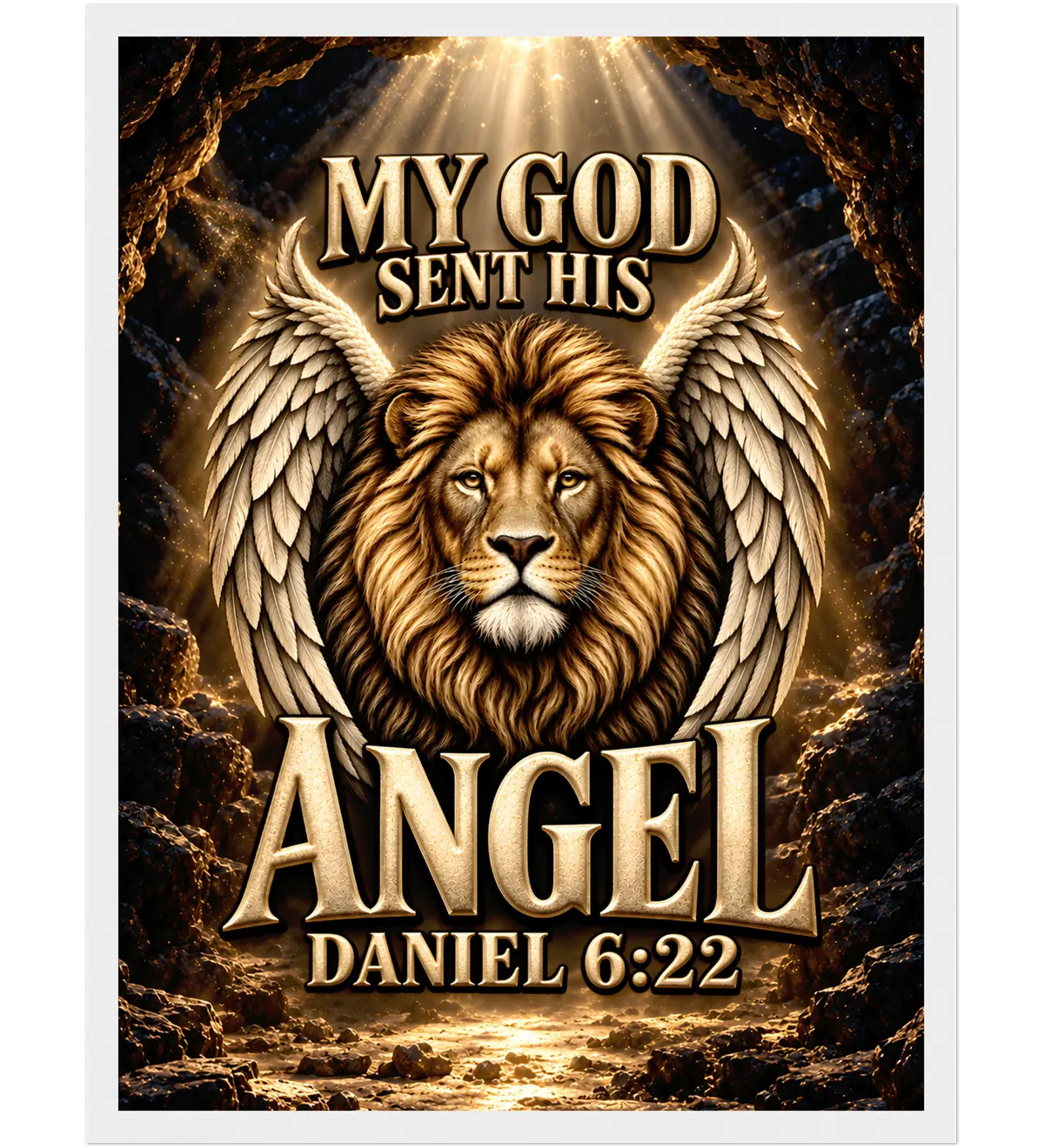 My God sent his angel – Framed poster – 30×40 cm – white