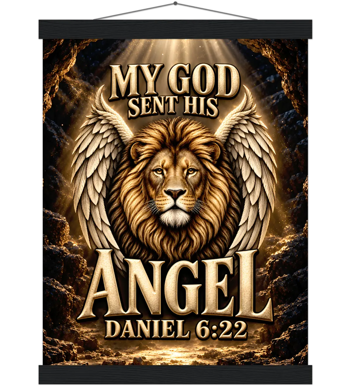 My God sent his angel – Poster with hanger – 30×40 cm – black