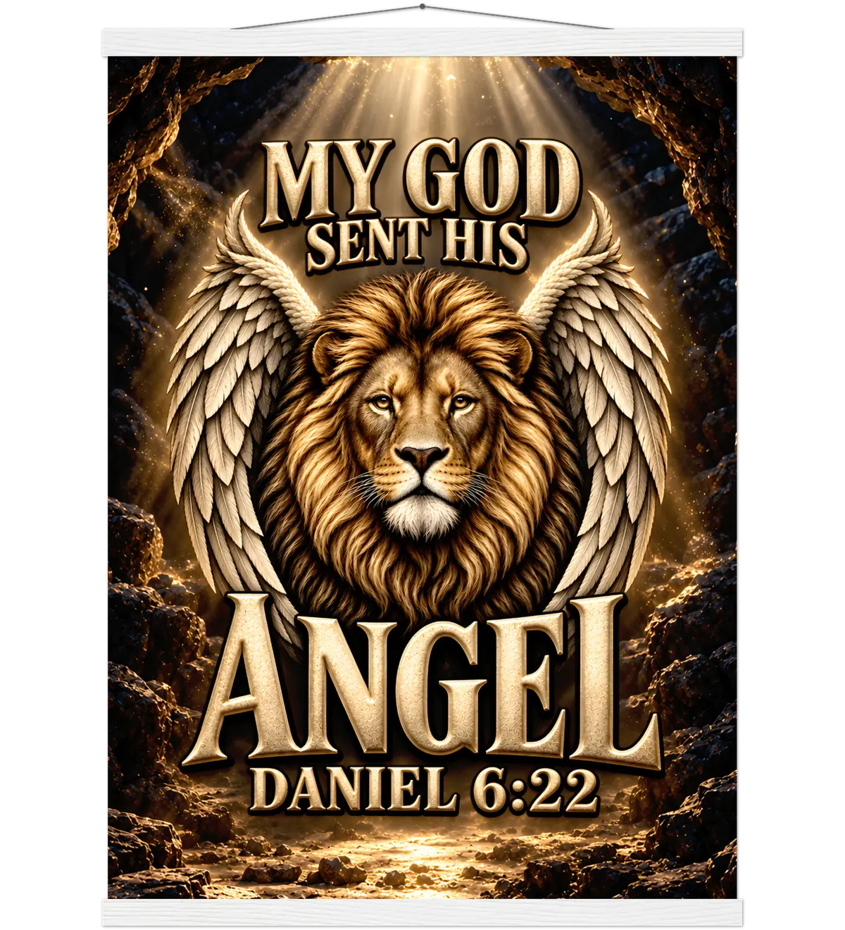 My God sent his angel – Poster with hanger – 50×70 cm – white