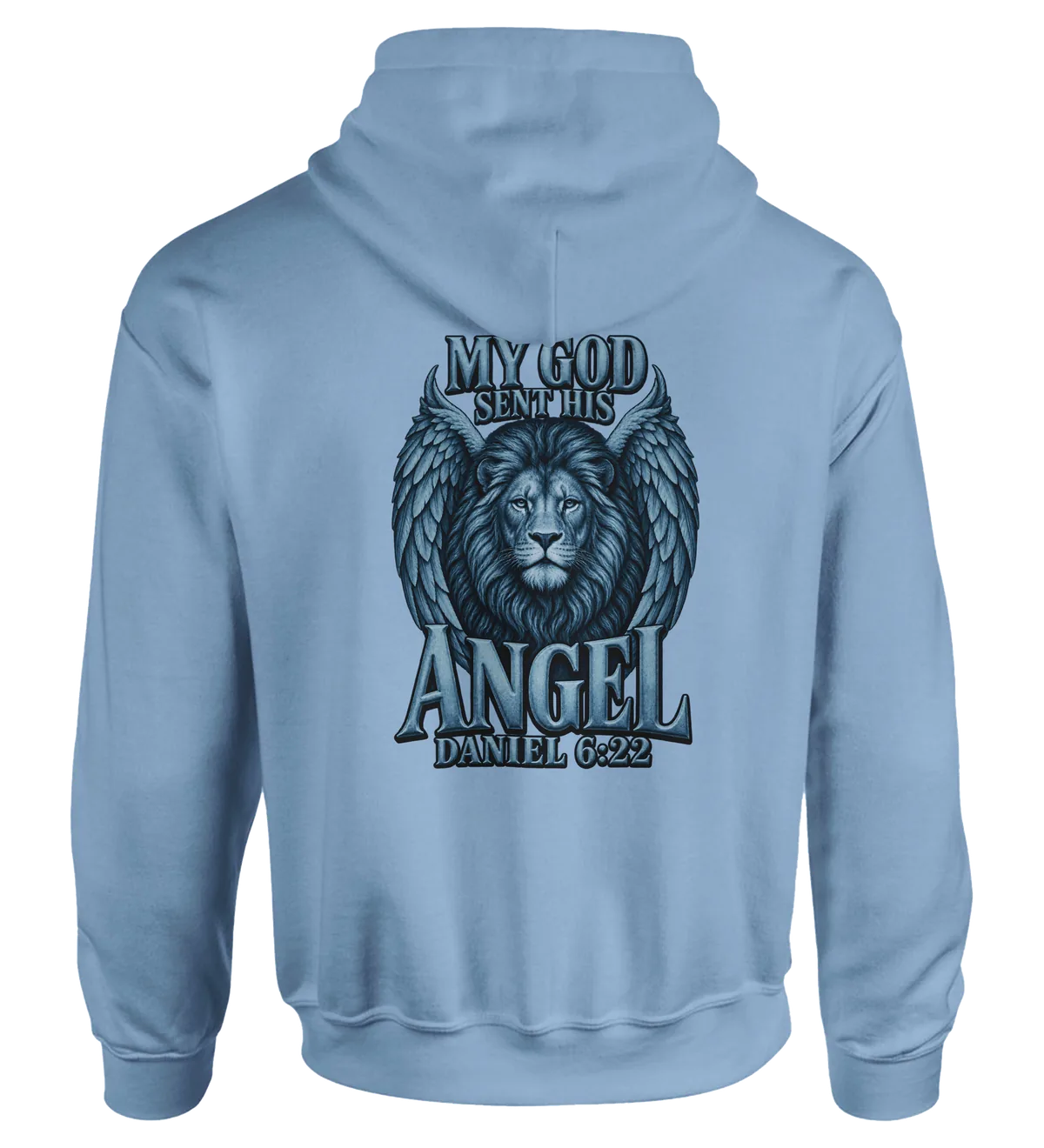 My God sent his angel | Hoodie — light blue back