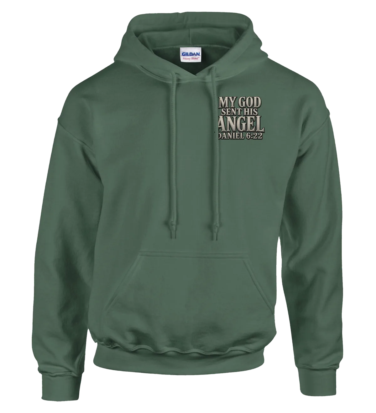 My God sent his angel | Hoodie — military green front