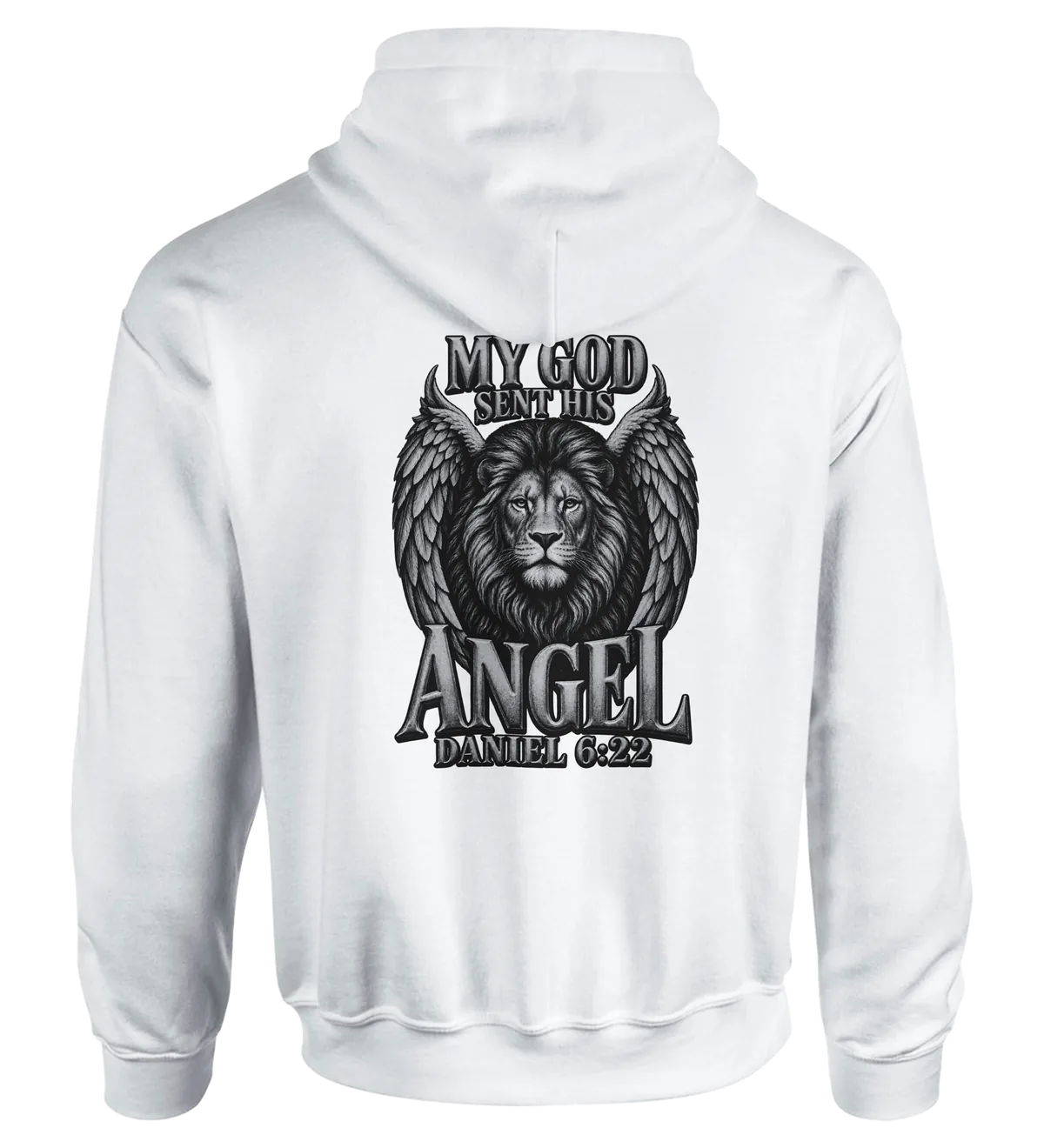 My God sent his angel | Hoodie — white back