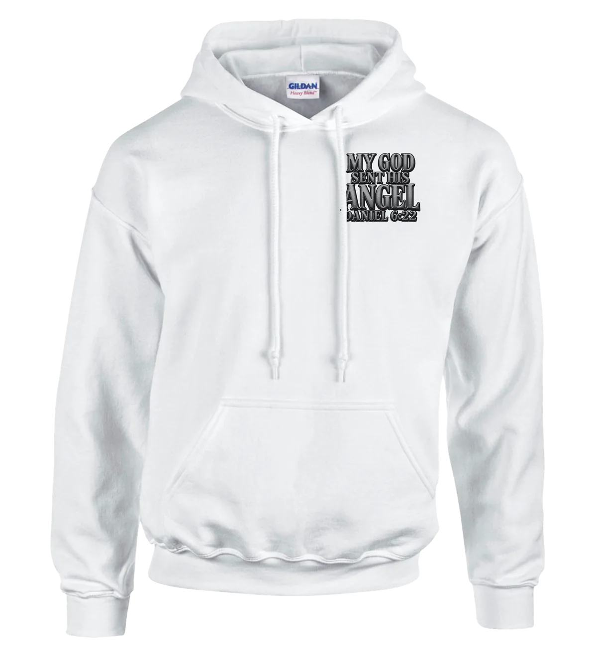 My God sent his angel | Hoodie — white front