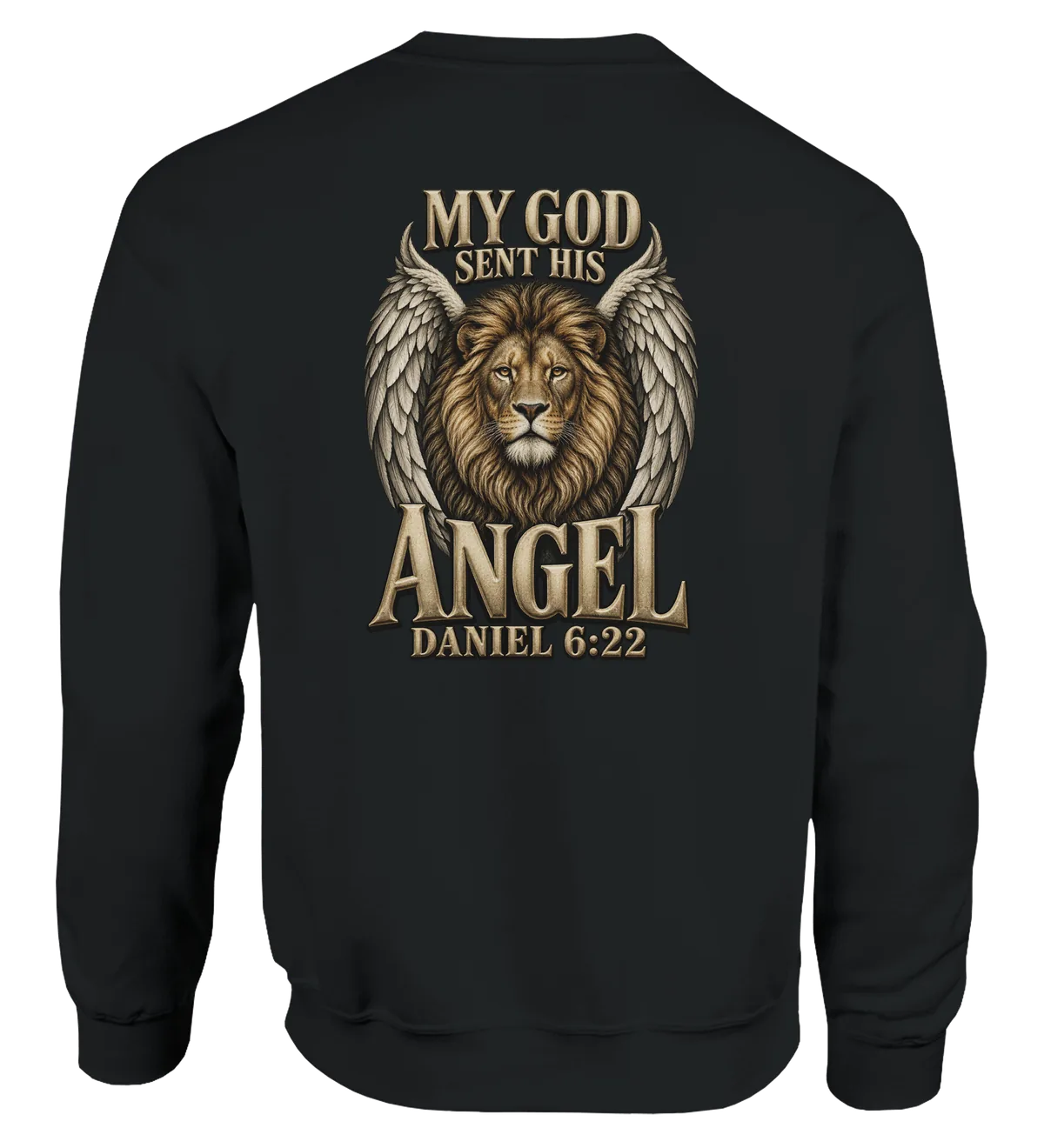 My God sent his angel | Sweatshirt — black back