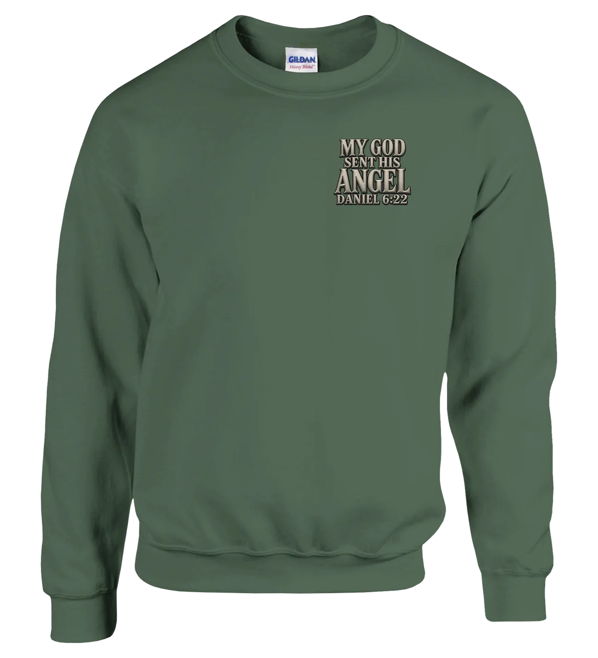 My God sent his angel | Sweatshirt — military green front