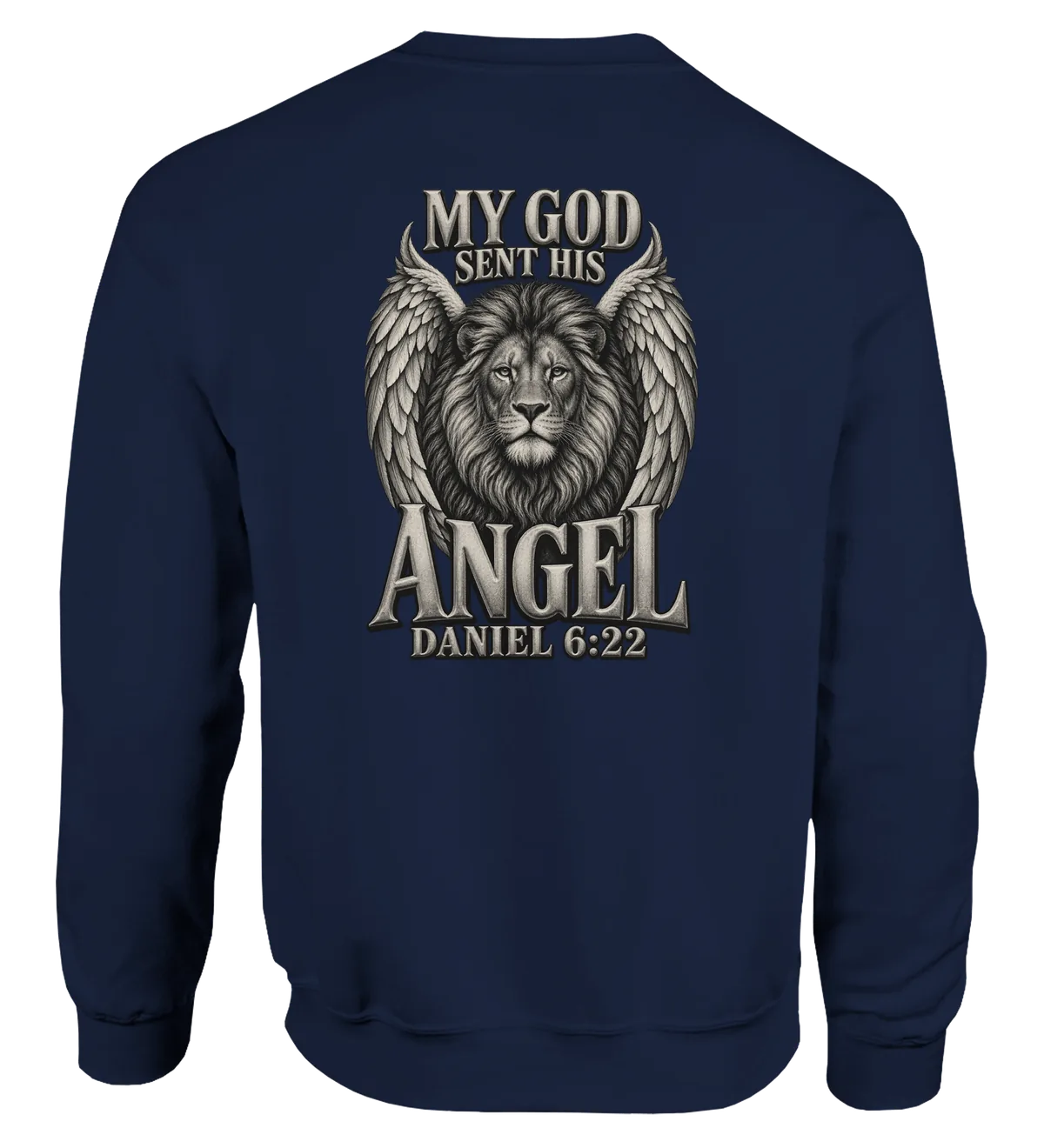 My God sent his angel | Sweatshirt — navy back