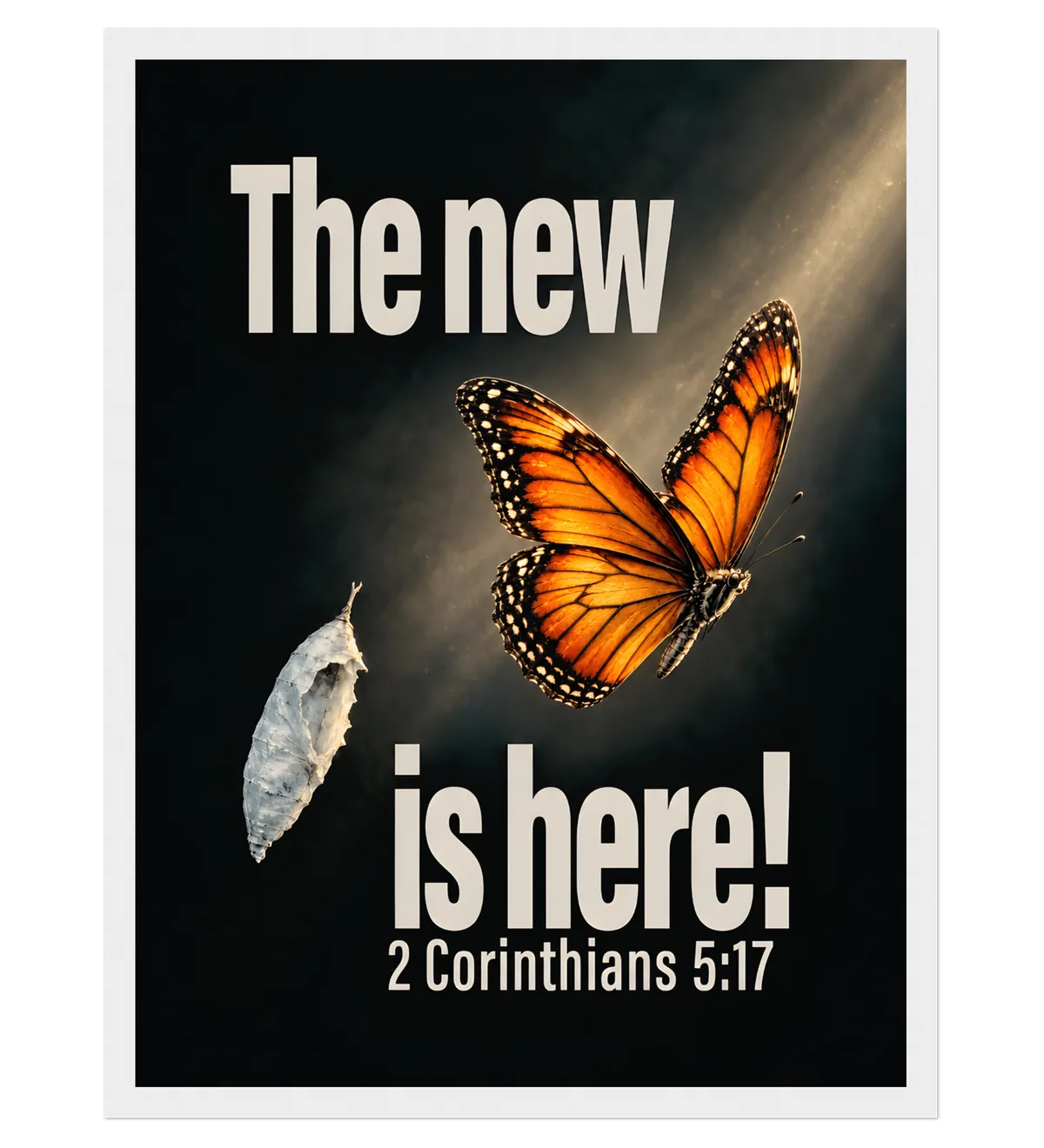 The New Is Here | Framed Poster — 30x40cm white