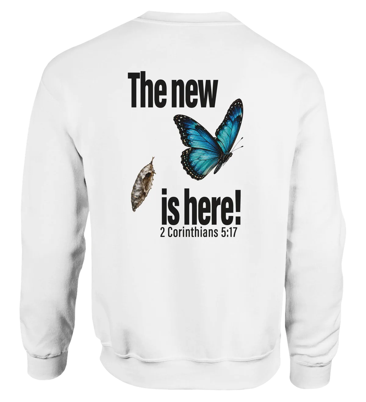 The New is Here | Sweatshirt — white back
